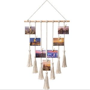 Hanging Photo Display Macrame Organizer Boho